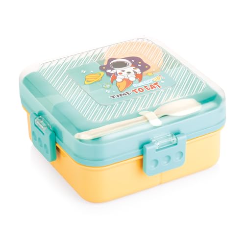 ATTRO My Lunch 2 Layer Plastic Lunch Box Comes with Fun Dinosaur Print, 1 Detachable Tray, 1 Small Container & 1 Spoon Ideal for Kids BPA Free 1590ml+70ml- Yellow (B0D4Z5QRMZ) Amazon Price History, Amazon Price Tracker