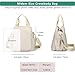 DOURR Light 3 Compartments Crossbody Bags for Women Triple Zip Top Handle Handbag Multi-pocket Nylon Satchel (Beige)