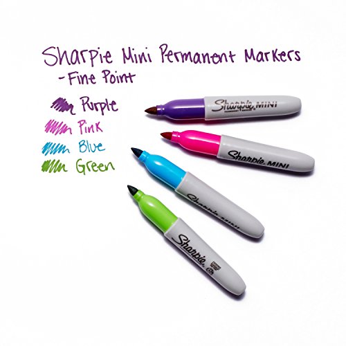 Sharpie 35108Pp Mini Permanent Markers, Fine Point, Vibrant Colors, 4 Count #TOP3