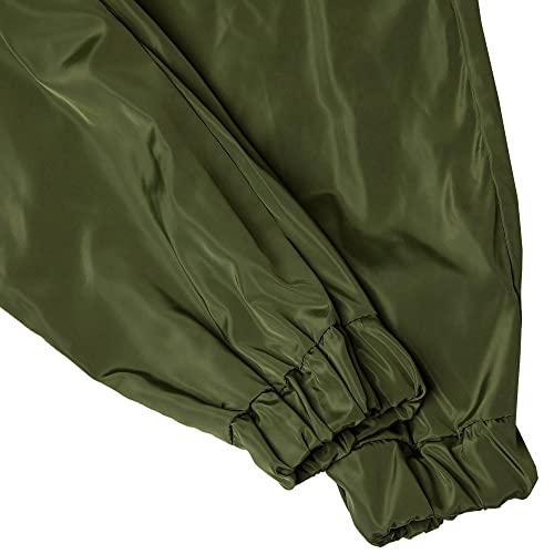 Eosiedur Women's One Piece Tracksuit Outfits Windbreaker Jacket Crop Top Pants Jumpsuit Set Army Green L #TOP4