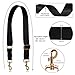 Allzedream Wide Purse Strap Replacement Crossbody Shoulder Bag Adjustable (Black Gold Leather)