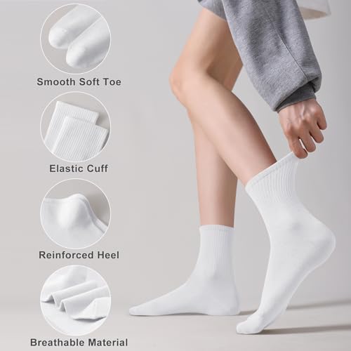 Womens Crew Socks Casual Calf Socks Cute Soft Above Ankle Sock 6 Pairs Size 5-103