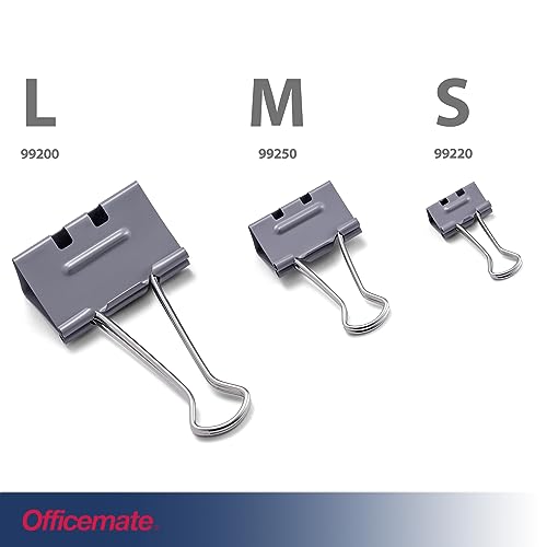 Officemate EZ Binder Clips, Medium Size, 12/Box, Gray (99250) image 3