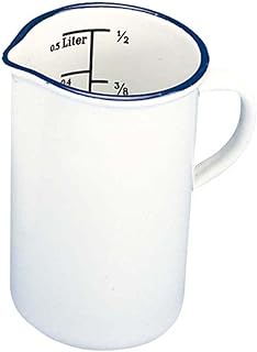 neoLab 2-2120 Acero esmaltado Mensur con asa, 500 ml de capacidad, color blanco