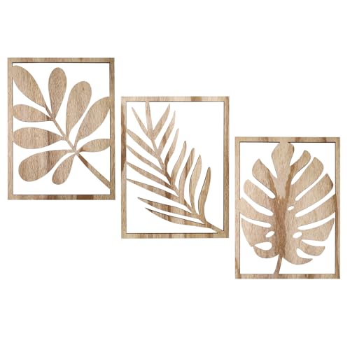 3pcs Wooden Wall Art, Mountains Decor Single Line Minimalist Decor Mountain Wall Art, Abstract Mountain Line Wood Wall Decors Hanging for Living Room Bedroom Bathroom Home Decors (Walnut Brown)