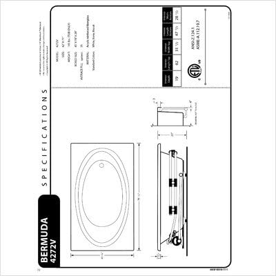 Bermuda 42 x 72 x 23" Rectangular Soaking Bathtub Color: Bone, Tile Flange: Yes, Front Skirt: No