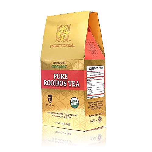 Organic Red Rooibos Tea Naturally Caffeine Free Herbal Tea, 20 Tea Bags (1 Pack) #TOP4