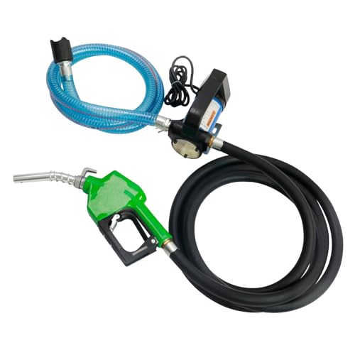 AC110-120V Volt Electric Fuel Transfer Pump Mechanical Meter Fuel Hose AUTO Fuel Nozzle Filter NPT Connect Fitting 12 GPM Diesel Transfer Pump with Handle for Transferring Diesel Kerosene