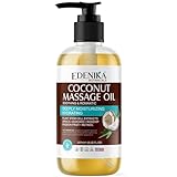Edenika Botanicals Tropical Coconut Massage Oil for Massage Therapy, Soothing Massage Oil with Coconut & Passion Fruit Oil for Muscle Relaxing, Skin Moisturizing & Hydrating, 8 fl oz