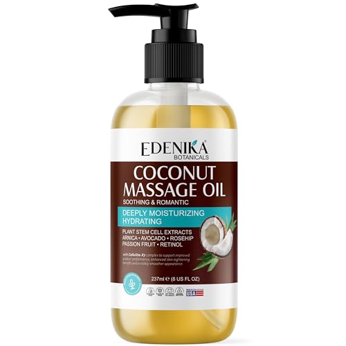 Tropical Coconut Massage Oil for Massage Therapy, Soothing Romant...