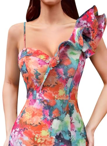 Image of VFSHOW Womens Ruffle One Shoulder Formal Prom Gala Maxi Dress Evening Gown