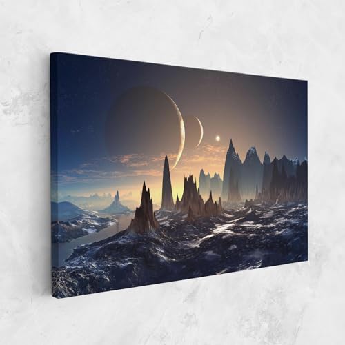 ARTHUB® Tableau sur toile 40x60 cm, Fantasy Landscape | Décoration de salon, Tableaux suspendus, Décoration murale, Décoration de maison, paysages, coucher...