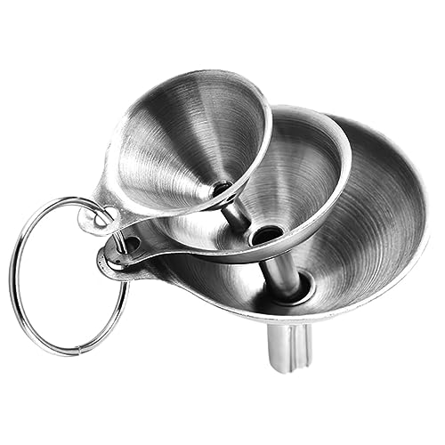 DONFAMDS Entonnoirs Acier Inoxydable Kit de Entonnoirs Multifonctionnels pour Transfert de pour Huile Vinaigre et Sauces Rangement Pratique et Facile à Nettoyer