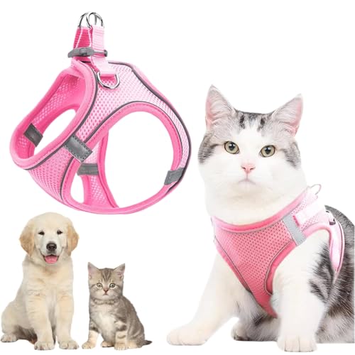 Hundegeschirr,Welpengeschirr Kleine Hunde,Hundegeschirr Welpen Kleine Hunde,Welpengeschirr,Brustgeschirr Hund,Welpen Geschirr Hund,Reflektierend (Rosa,XS)