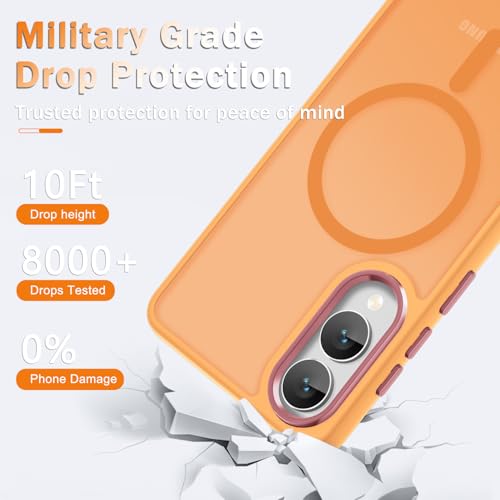 Image of YENAPOON for Samsung Galaxy S25 Edge Case, Matte Magnetic Phone Case with 1 Screen Protector, Support for Magsafe, Translucent Frosted Shockproof Protective Cover for Samsung Galaxy S25 Edge, Yellow