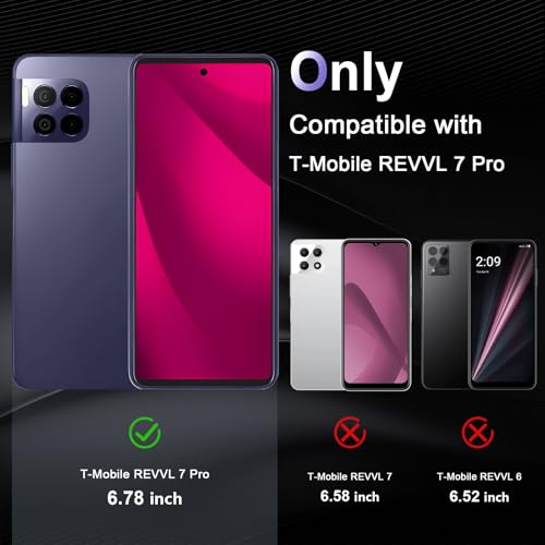 Image of Case for T-Mobile REVVL 7 Pro 5G, Military Grade Drop Protection Phone Case, Yellowing Resistant, Anti-Scratch Hard PC Back, Shockproof Hard Ultra-Thin Protective Cover, Clear