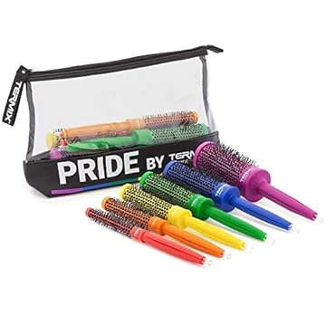 Termix Pack C·Ramic Pride Termix 2020. Comprende 6 Diametri di Spazzola Termica Rotonda C·Ramic in Colori a Bandiera LGTB e una Spazzola a Paletta Pride Detangling Paddle Brush.