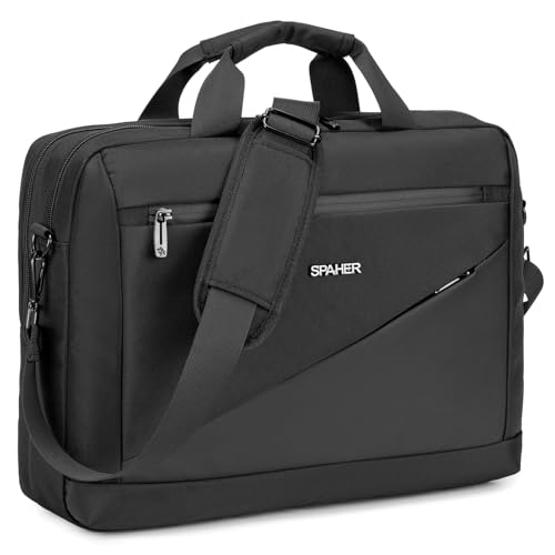 SPAHER Torba na Laptopa 15,6/16 Cali Torba na Ramię Teczki Męska Torba Listonoszka Wielofunkcyjna Biznesowa na Komputer Crossbody Torba z Odpinanym Paskiem Codzienny do Szkoły i Pracy