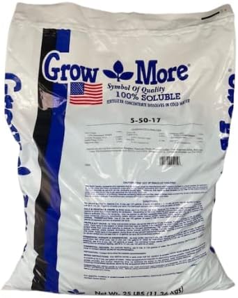 Grow More 5-50-17 Concentrado de fertilizante se disuelve en agua fría - 25LB