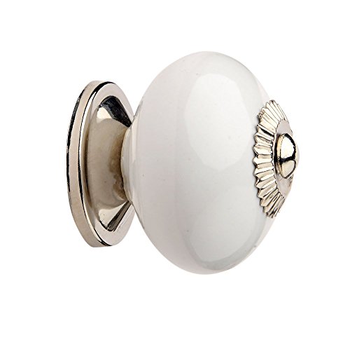 Image of Ceramic Nickel Plated Cabinet /Drawers /Doors Knob (White)
