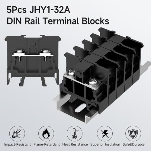 Borniers de rail DIN 660V 32A assemblables pour câbles - 2