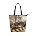 XiangHeFu Bolsos de mujer Rural Classic Old Steam Train Tote Bolso de hombro de lona