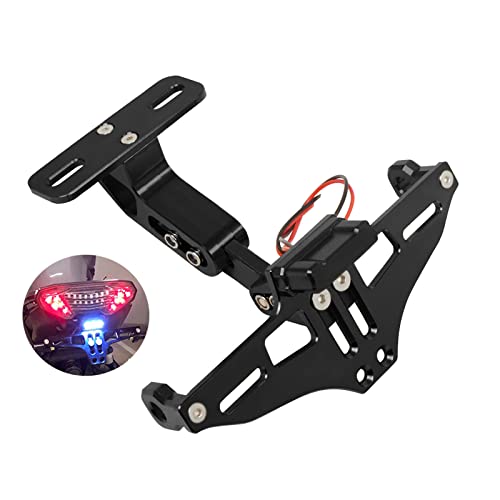 Worldmotop Motorcycle License Plate Bracket Fender Eliminator Kit Universal Replacement for Yamaha YZF R1 R3 R6 R7 R25 R15 R125 600R MT07 MT09 MT10 Adjustable Light Tail Tidy Holder Mount(black)