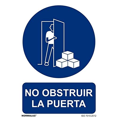 Señal No Obstruir La Puerta Con Tintas Uv | Adhesivos De Vinilo - 150 X 200 Mm En Oferta Normaluz Rd25644 - Señal Adhesiva No Obstruir La Puerta Adhesivo De Vinilo 15X20 Cm Con Cte, Ripci