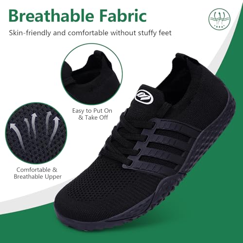 Image of Hike Barefoot Shoes for Women Men Footwear, Minimalist Zero Drop Wide Toe Box Non-Slip Walking Sneakers, Lightweight Comfortable Casual Shoe Training Running Gym Fashion Sneakers