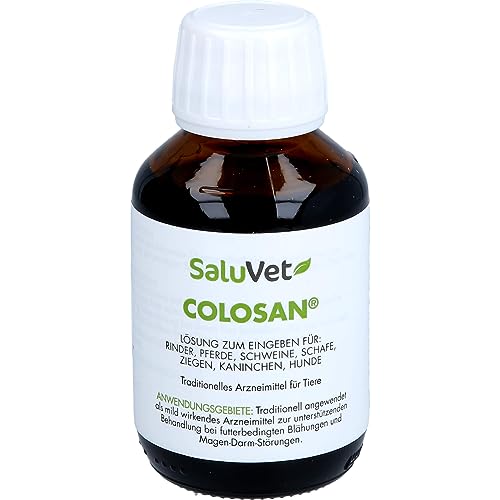 SaluVet ColoSan | 100 ml | Zugelassenes Arzneimittel für Pferde, Rinder, Schweine, Schafe, Ziegen, Kaninchen und Hunde | Bei futterbedingten Blähungen und Magen-Darm-Störungen