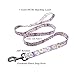 Olahibi Dog Collar Leash Set, Floral Pattern, Polyester Material, Adjustable Collar and 5ft Matchcing Leash, for Small Dogs.(S, Light Purple Daisy)