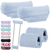 Threlaco Crutches Padding Universal Crutch Pads for Armpits and Hand Cushion Soft Fluffy Covers Accessories Sets for Underarm Armpits and Handles(Blue)