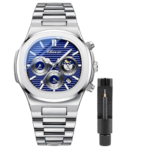 Image of Gosasa Fashion Men's Watches Date Business Watch Stainless Steel Luxury Style Luminous Quartz Waterproof Analog Display Male Wristwatch