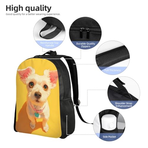 Trendy Unisex 16 Inch Backpack Puppy Brown Eyes Modern Aesthetic for Fashion - Forward Commutes Errands & Leisure4