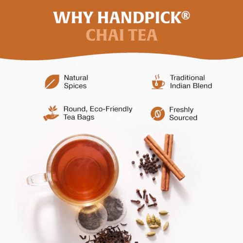 Image of HANDPICK Masala Chai Teabags (40 Count) Robust & Aromatic Authentic Chai