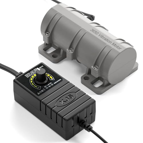 12V DC Motor 3800rpm Strong Vibration Motor Mini Rotary Speed Vibrating Industry Motor for Electric Massage Bed Chair with Adjustable Speed Power Adapter