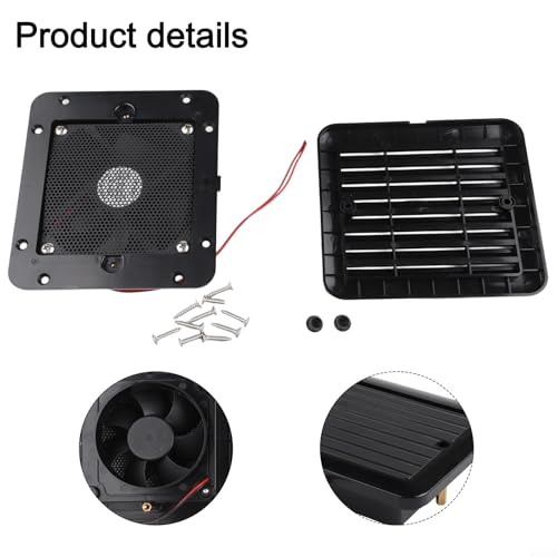 Ventilador extractor lateral de 12V en ABS negro para caravanas 5