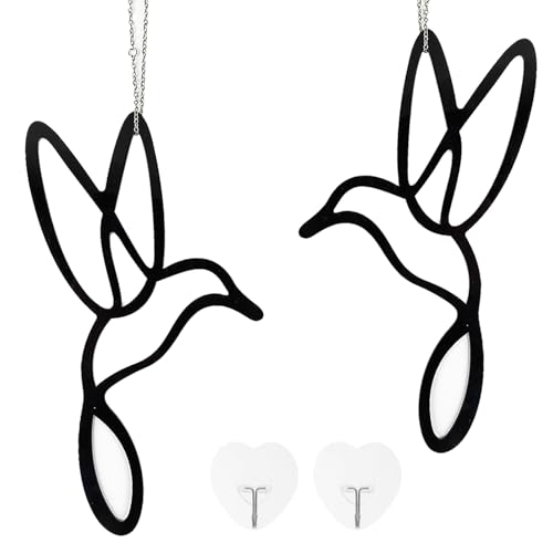 Wholesoukyii 2 Stück Fensterdeko Hängend Modern, Linien Vogel Hängedeko,...