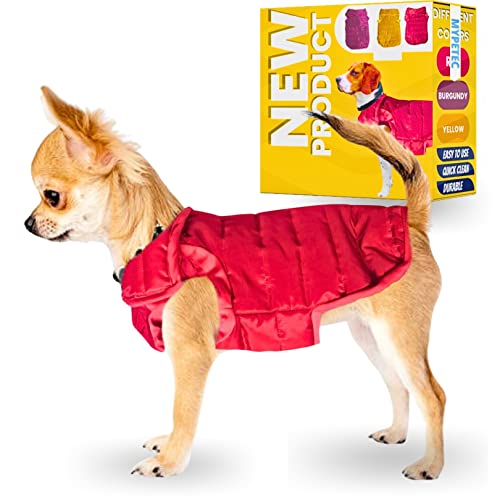 Small Dogs Jacket Puppy Coats,Vest Sweater Winter Jacket For Small And Medium Dogs,Windproof Dog Winter Jacket, Waterproof Dog Coat,Warm Dog Jacket Winter Coat Paded Dog.(Red, Medium) #TOP29