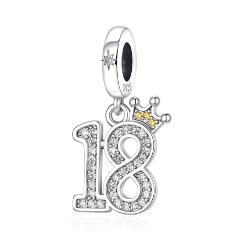 LNQOBU Ciondolo a forma di numero per Compleanno in Argento