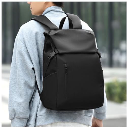 Image of ALASKA Roll-Top Top Open Backpack for Men, Women, 24L to 32L Expandable Backpack with Laptop Compartment, Water Resistant Anti-Theft Business Travel Work College Backpack Bag
