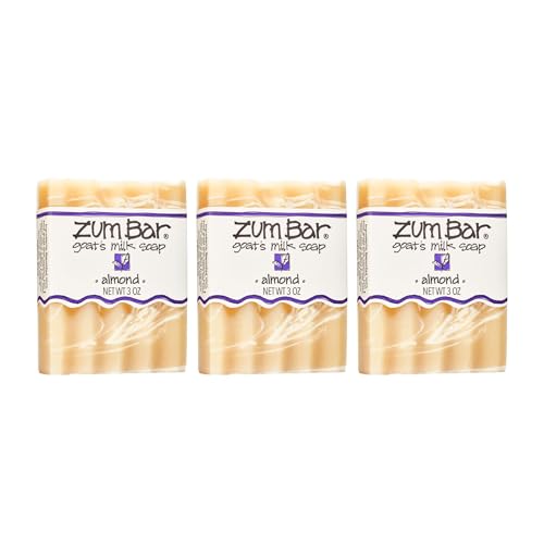 Indigo Wild Zum Goat's Milk Soap Bar - Bar Soap for Hands & Body Made with Essential Oils - 3 oz - Almond (3 Pack)