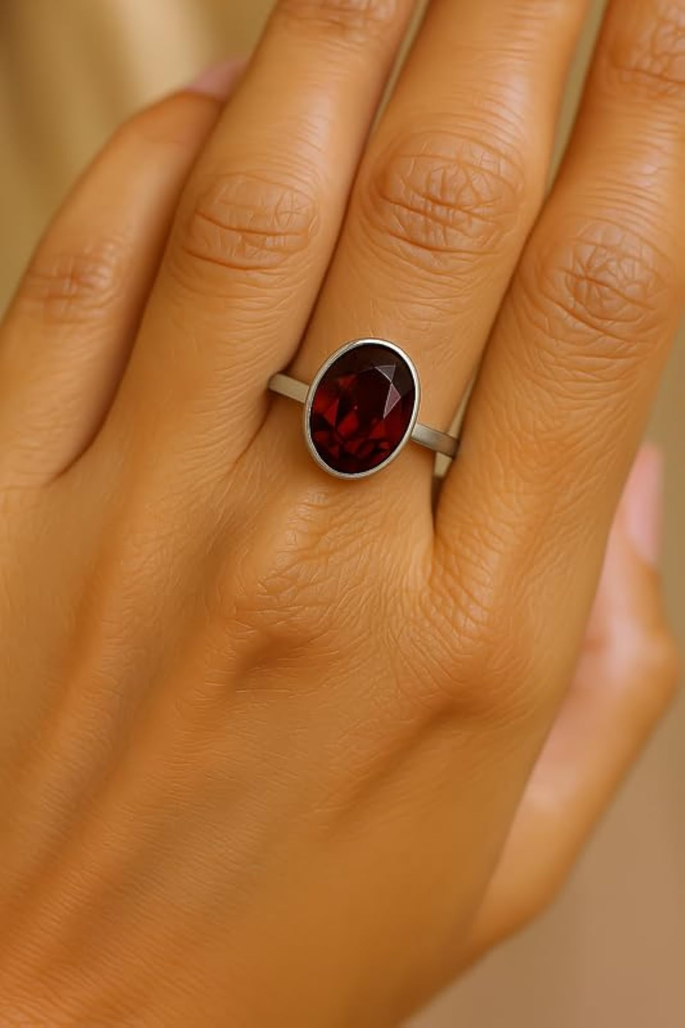 Women's Handcrafted Panchdhatu Adjustable Hessonite Ring, 16.00 Ratti