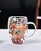 Double Glass Flower Tea Cup, Aesthetic Preserved Flower Cup, Cute Insulated Tea Cup with Handle, Heat Resistant & Lead-free Coffee Mugs, Gifts for Birthday Mother's Day, Perfect for Women Wife Mom (D)