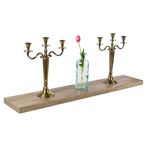 Urbn-Living Estantería flotante de madera de roble antracita, 120 cm