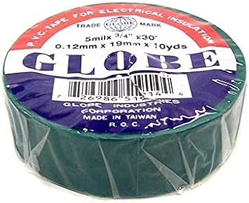 GLOBE Electrical Tape, Green, Pack of 10