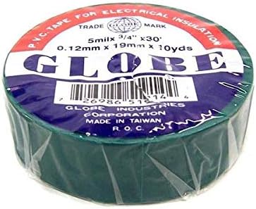 GLOBE Electrical Tape, Green, Pack of 10