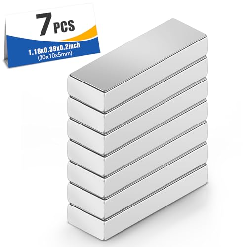 MIKEDE Small Neodymium Magnets 30x10x5 mm 7 Pcs