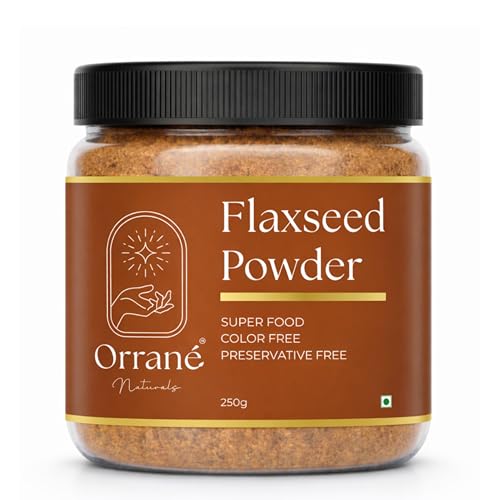 Image of Orrane Flaxseed Powder 250g Finely Ground Alsi Beej Powder for Smoothies, Baking and Cooking | Rich Omega 3 High Fibre Superfood | Supports Heart Health, Digestion & Weight Management