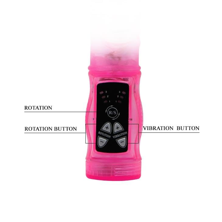Vibromasseur Rabbit Rose Rechargeable avec Tête Rotative Stimulante - 3